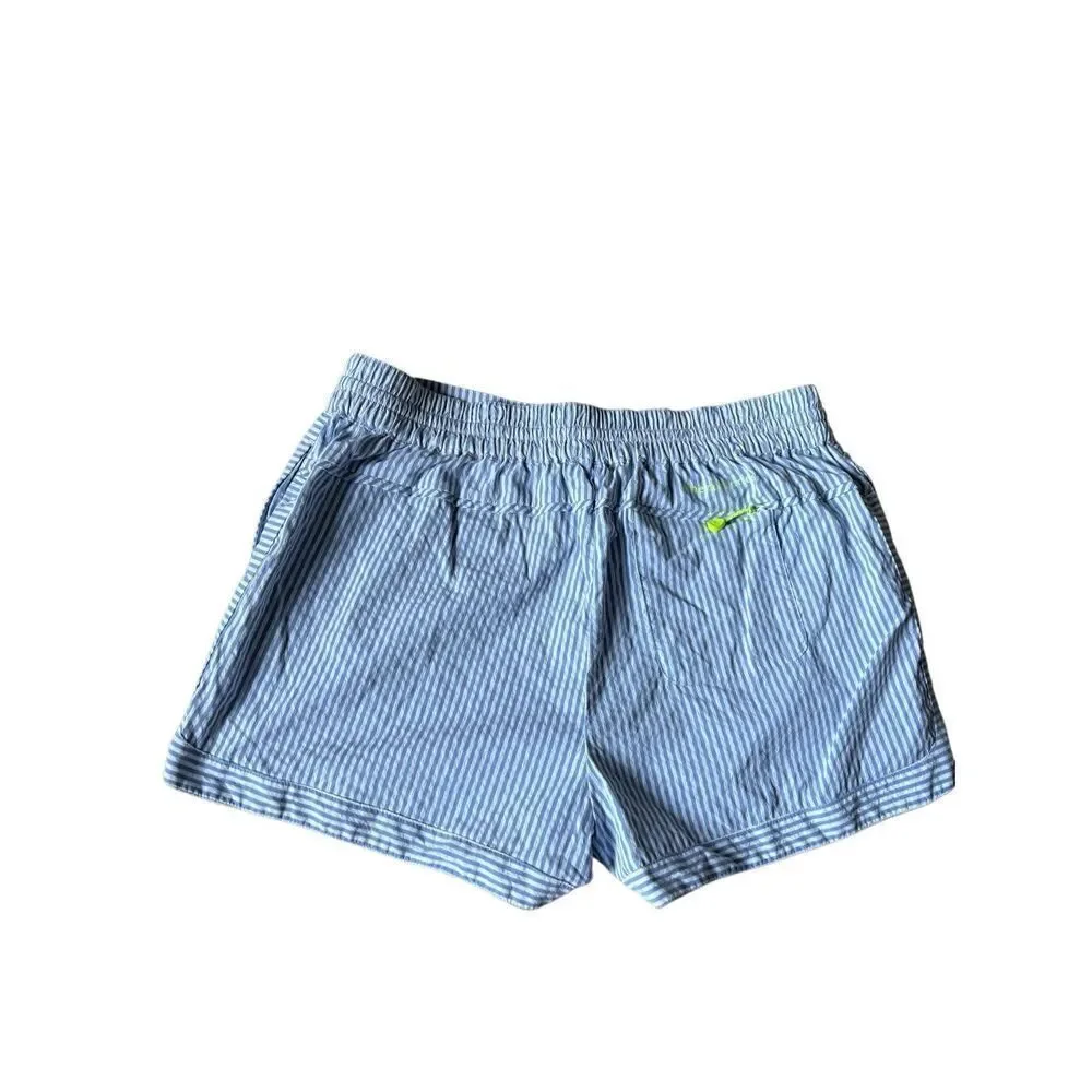 Vineyard Vines Harbor Seersucker Shorts size L Striped White Blue